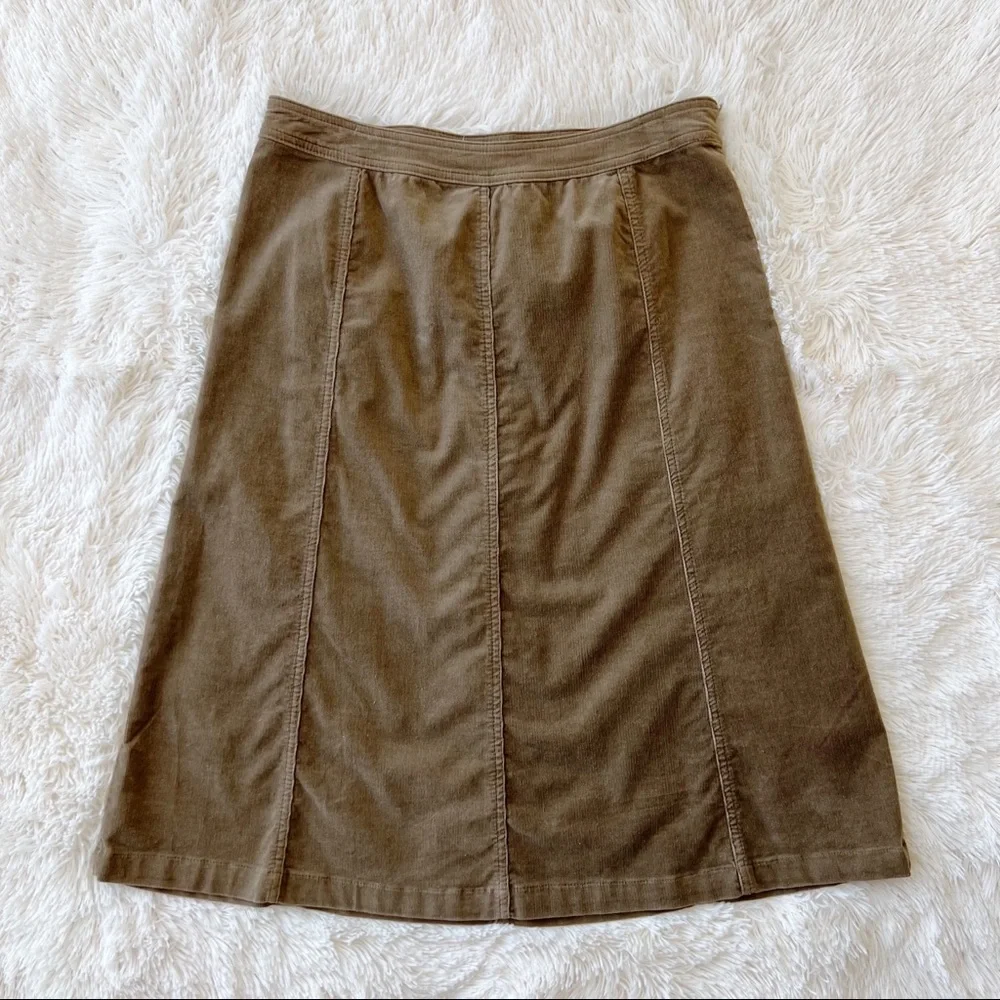 Croft & Barrow tan corduroy fall skirt a line midi skirt Sz 12